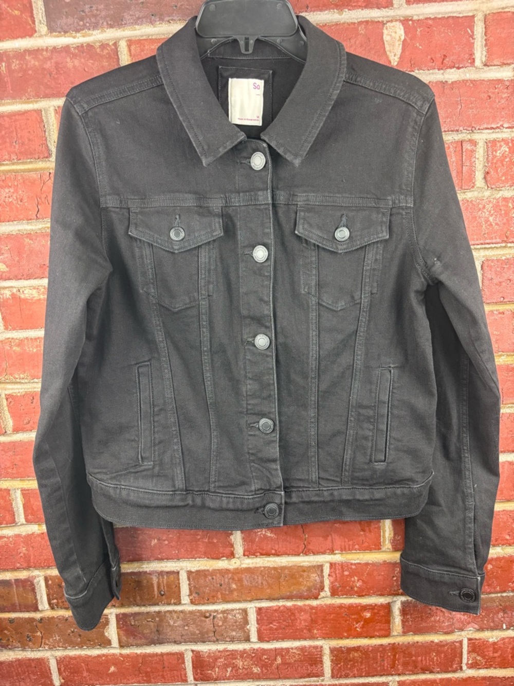 So Black Denim Jacket Size M